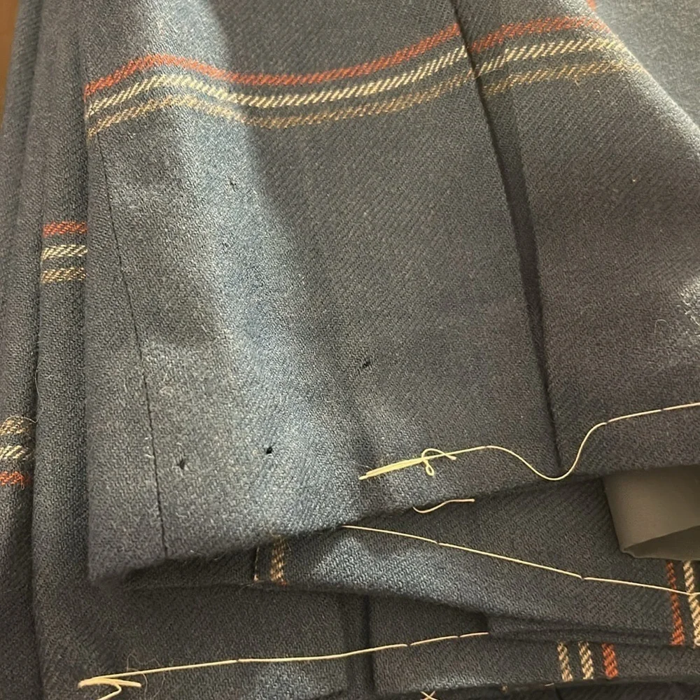 Kinloch Anderson Scotland Wool Skirt Vintage Pleated Blue Size 10